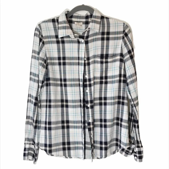 J Crew Soft Plaid Flannel Button Down Top Women’s‎ Medium Lumberjack Gorpcore M - Picture 1 of 8